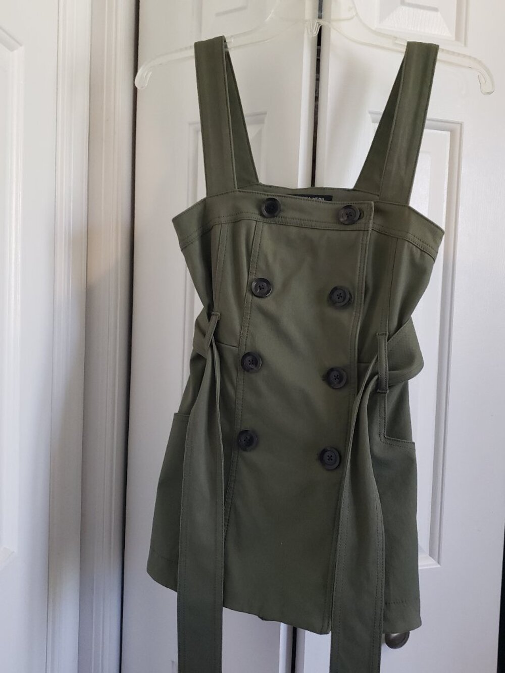 Marissa Webb Belted Utility Trench Vest Army Green XS